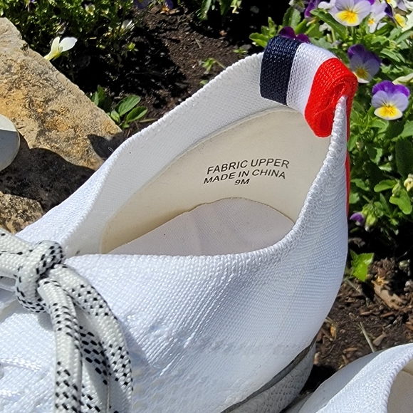 URBAN SPORTS by J SLIDES ♡ White Canvas Red|White|Blue w/Chrome Lace Sneakers 9M - Picture 10 of 16